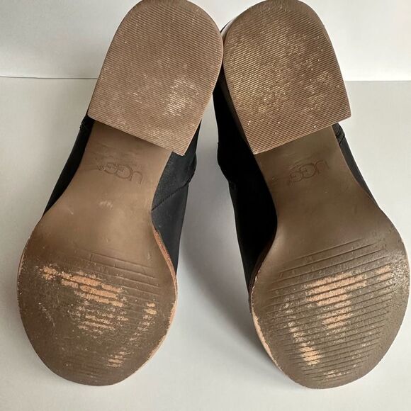 Ugg Annie Leather Black Ankle Boots Size 9 - Picture 5 of 5